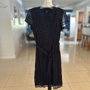 MSK Blue Flutter Sleeve V-Neck Sundress